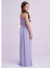 One Shoulder Iris Lace Chiffon Junior Bridesmaid Dress